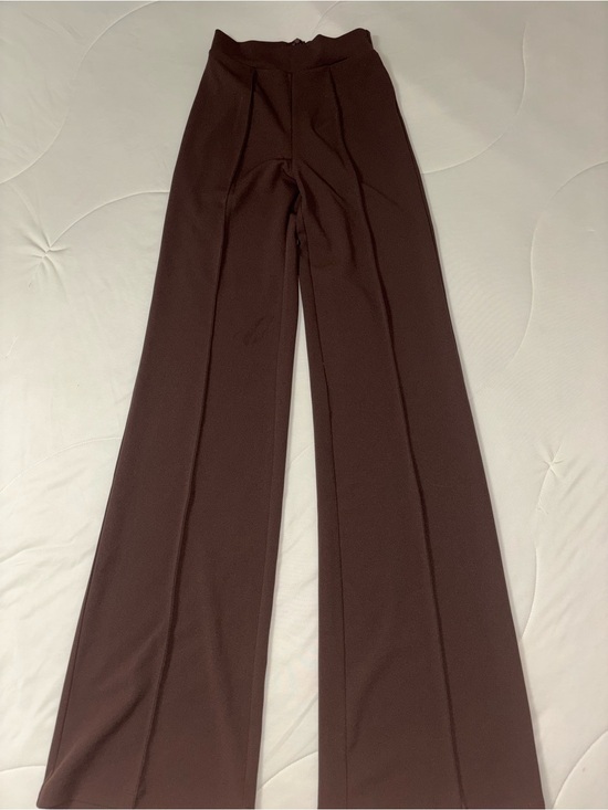 Fashion Nova Pants - Fashion Nova Wide-Leg High-Waist Pants in Dark Brown